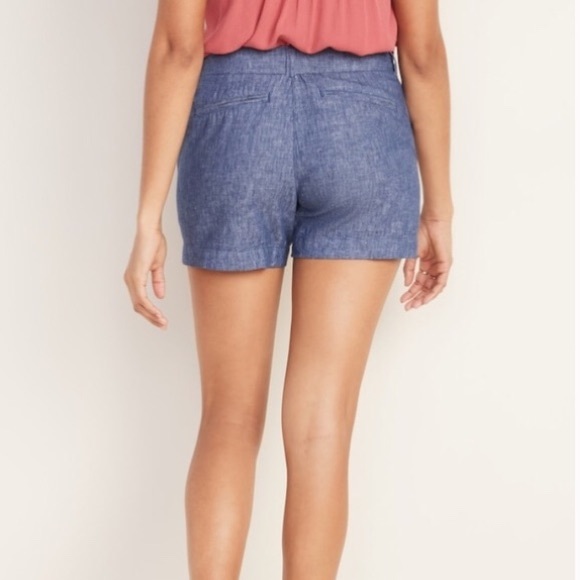 Old Navy Linen Blend Blue Chambray Shorts - Picture 8 of 8